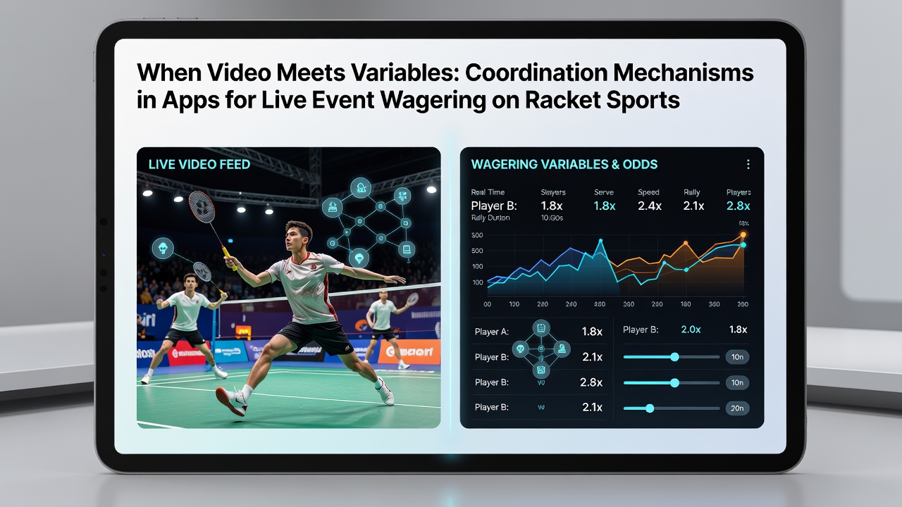 Diagramm veranschaulicht Datenfluss zwischen Video-Feed, Sensoren und Quoten-Engine in einer Wett-App